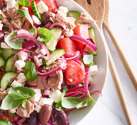 Watermelon, tuna and feta salad recipe